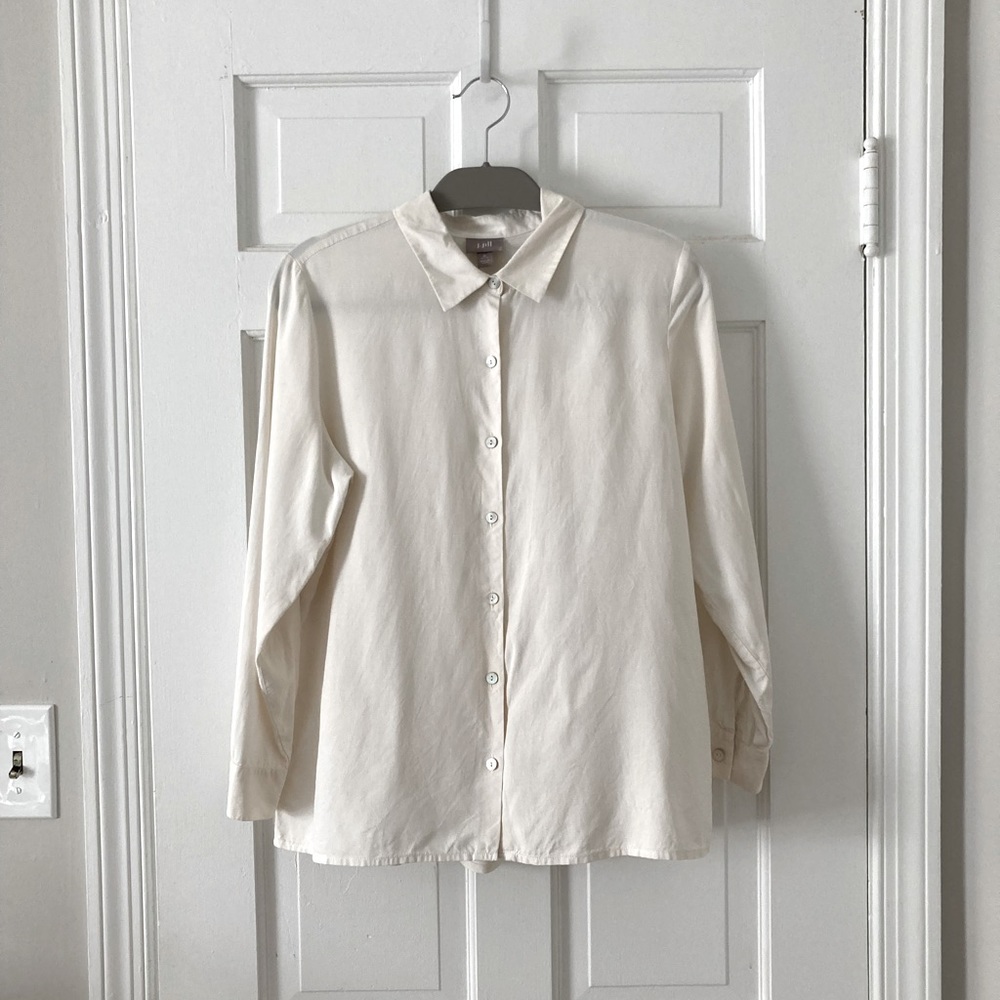 J.Jill cream blouse 100% silk blouse M
